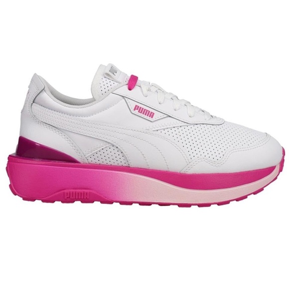 Puma Shoes - Puma White Sneakers with Pink Highlights